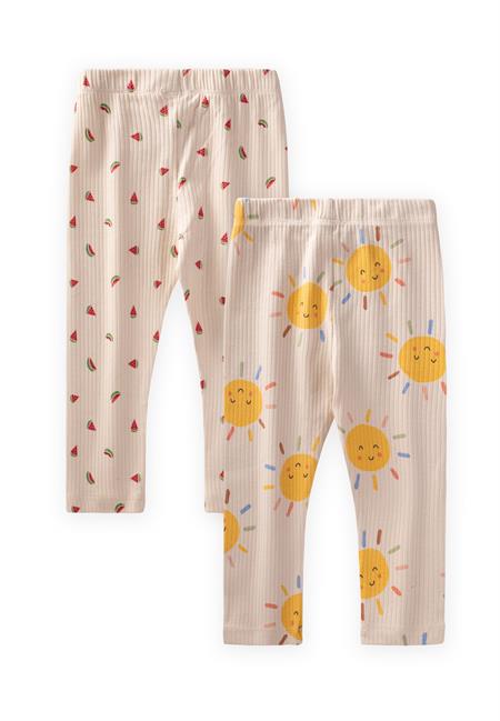 İkili Set Tayt 1-8 Yaş Karpuz - Güneş Desen
