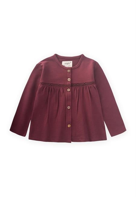 Dantel Detaylı Mevsimlik Kız Hırka 1-5 Yaş Bordo