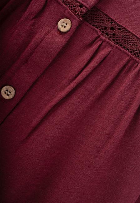 Dantel Detaylı Mevsimlik Kız Hırka 1-5 Yaş Bordo