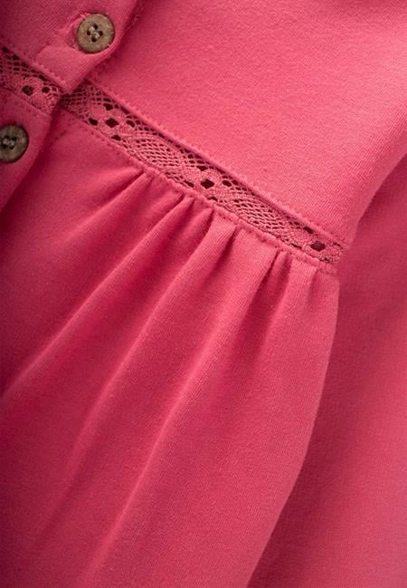 Dantel Detaylı Mevsimlik Kız Hırka 1-5 Yaş Fuşya