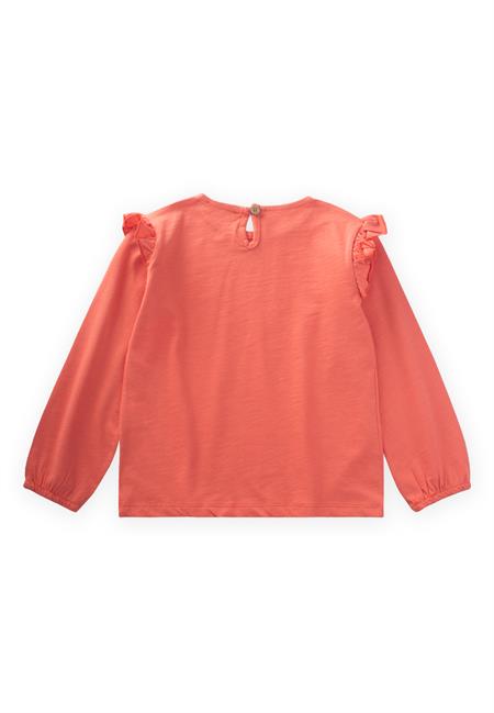 Nervür Detaylı T-Shırt 3-10 Yaş Mercan