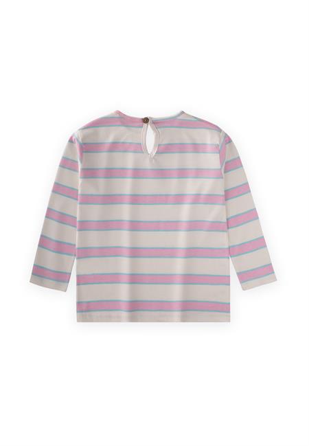 Çizgili Uzun Kollu T-Shırt 2-8 Yaş PEMBE MAVİ ÇİZGİLİ