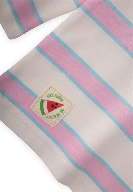 Çizgili Uzun Kollu T-Shırt 2-8 Yaş PEMBE MAVİ ÇİZGİLİ