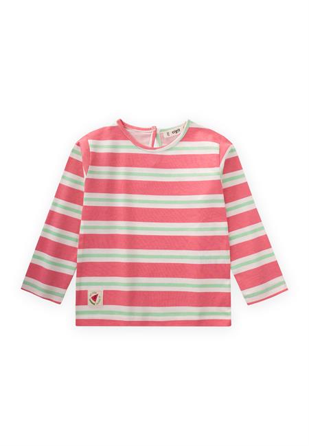 Çizgili Uzun Kollu T-Shırt 2-8 Yaş PEMBE YEŞİL ÇİZGİLİ
