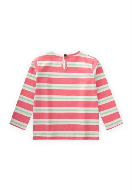 Çizgili Uzun Kollu T-Shırt 2-8 Yaş PEMBE YEŞİL ÇİZGİLİ