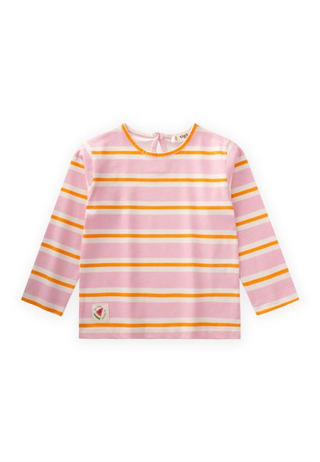 Çizgili Uzun Kollu T-Shırt 2-8 Yaş PUDRA TURUNCU ÇİZGİ