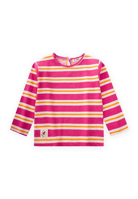 Çizgili Uzun Kollu T-Shırt 2-8 Yaş FUŞYA TURUNCU ÇİZGİ