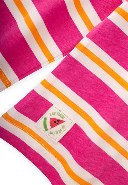 Çizgili Uzun Kollu T-Shırt 2-8 Yaş FUŞYA TURUNCU ÇİZGİ