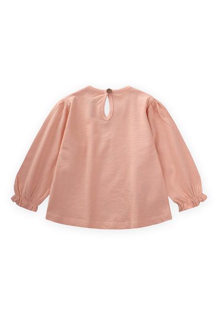 Çiçek Nakışlı Uzun Kollu T-Shırt 1-7 Yaş Yavruağzı