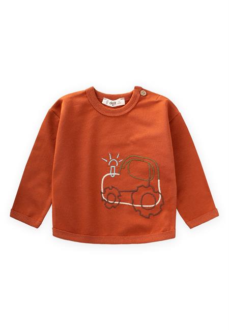 Traktör Nakışlı Sweatshırt 0-4 Yaş Kiremit