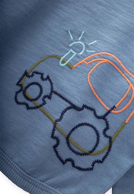 Traktör Nakışlı Sweatshirt 0-4 Yaş İndigo Mavi