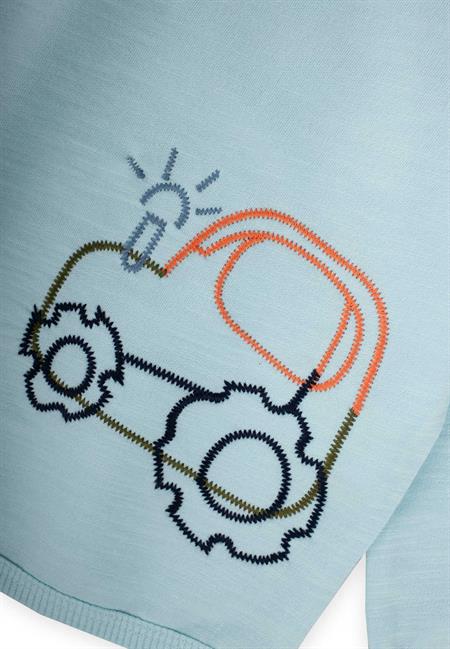 Traktör Nakışlı Sweatshırt 0-4 Yaş MAVİ