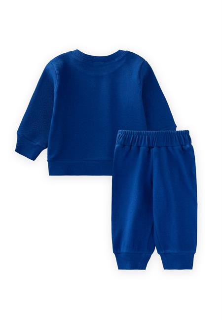 Be Cool Nakışlı Sweatshirt Takım 0-5 Yaş Saks Mavi