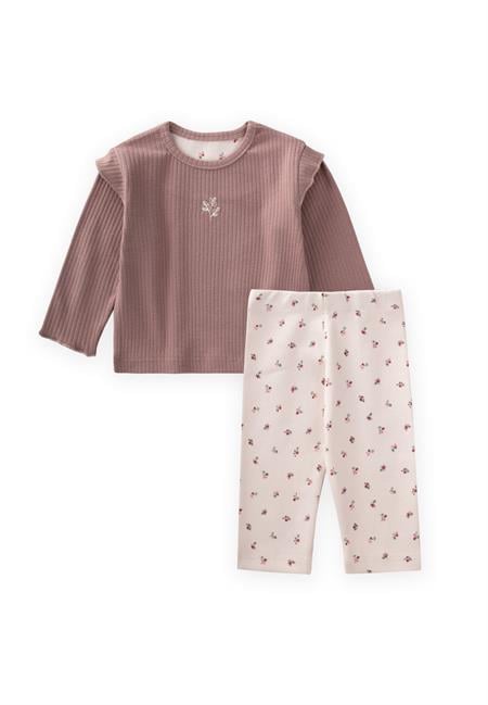 Nakışlı Uzun Kollu Fitilli Takım 0-5 Yaş Bakır