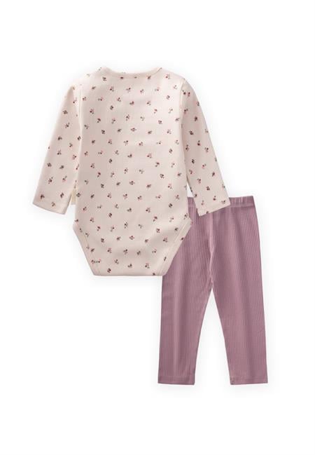 Desenli Uzun Kollu Zıbın Takım 0-3 Yaş EKRU