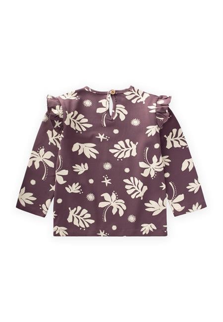 Desenli Uzun Kollu T-Shırt 2-10 Yaş Mürdüm