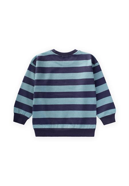 Çizgili Triko Sweatshırt 2-12 Yaş Mint Lacivert