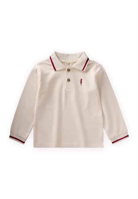 Uzun Kollu Polo Yaka T-Shırt 2-10 Yaş Ekru