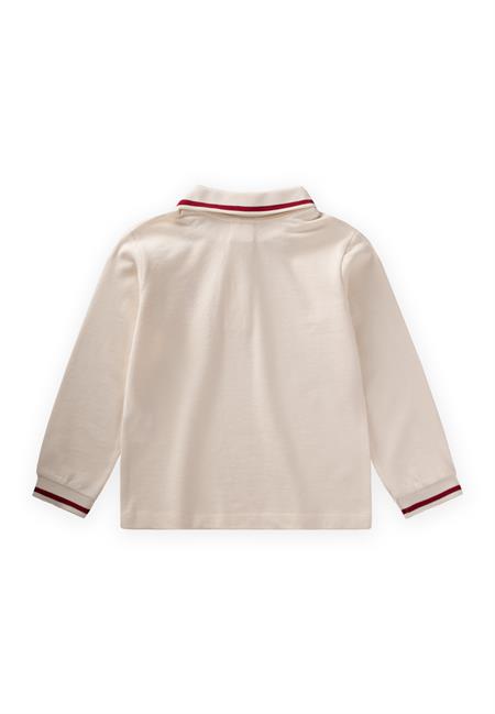 Uzun Kollu Polo Yaka T-Shırt 2-10 Yaş Ekru