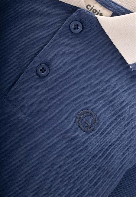 Uzun Kollu Polo Yaka T-Shırt 2-14 Yaş İndigo Mavi