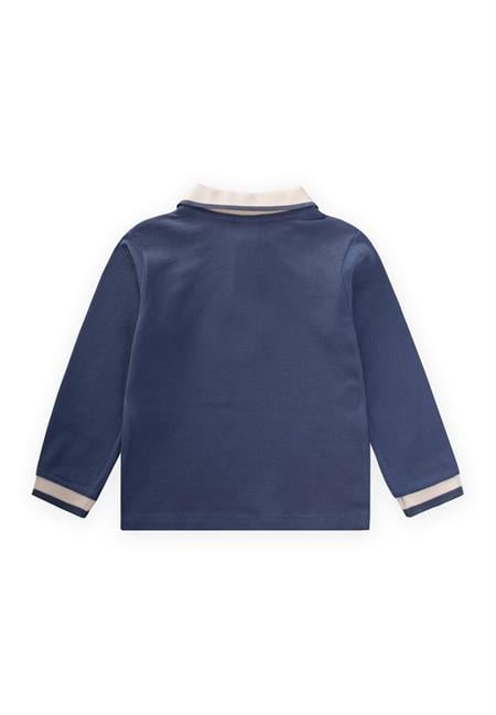 Uzun Kollu Polo Yaka T-Shırt 2-14 Yaş İndigo Mavi