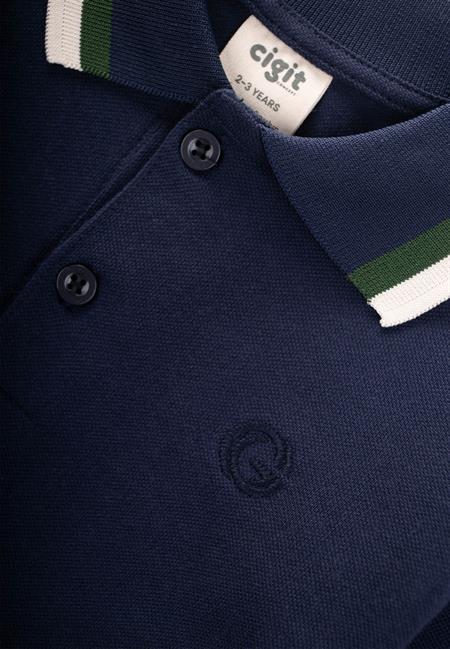 Uzun Kollu Polo Yaka T-Shırt 2-14 Yaş Lacivert