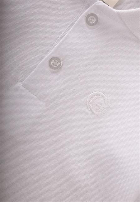 Uzun Kollu Polo Yaka T-Shırt 2-14 Yaş Kırık Beyaz