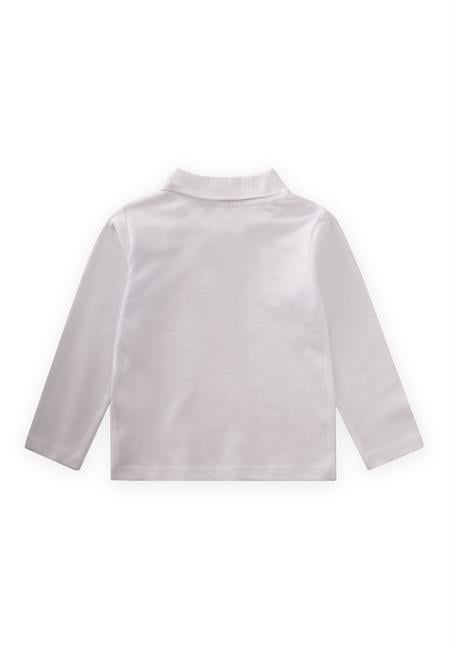 Uzun Kollu Polo Yaka T-Shırt 2-14 Yaş Kırık Beyaz