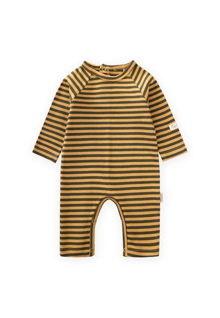 Çizgili Triko Tulum 0-3 Yaş HARDAL HAKİ