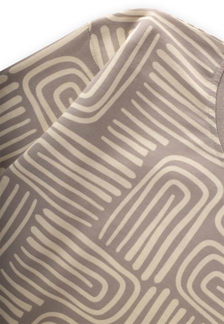 Uzun Kollu Desenli T-Shırt 3-12 Yaş Bej