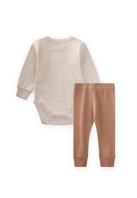 Araba Nakışli Zıbın Takım 0-3 Yaş Açık Bej