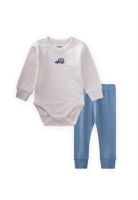 Araba Nakışli Zıbın Takım 0-3 Yaş Kırık Beyaz