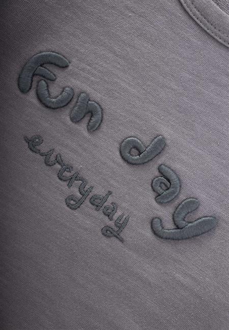 Nakışlı Sweatshirt 1-5 Yaş Gri