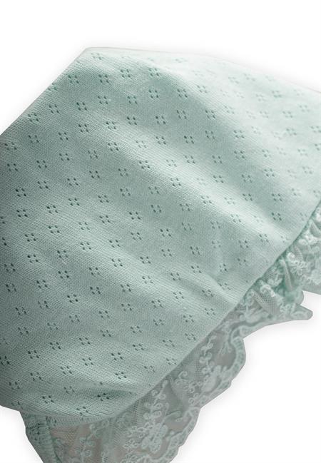 Fistolu Bağlamalı Bebek Şapka 0-1 Yaş Mint Yeşili