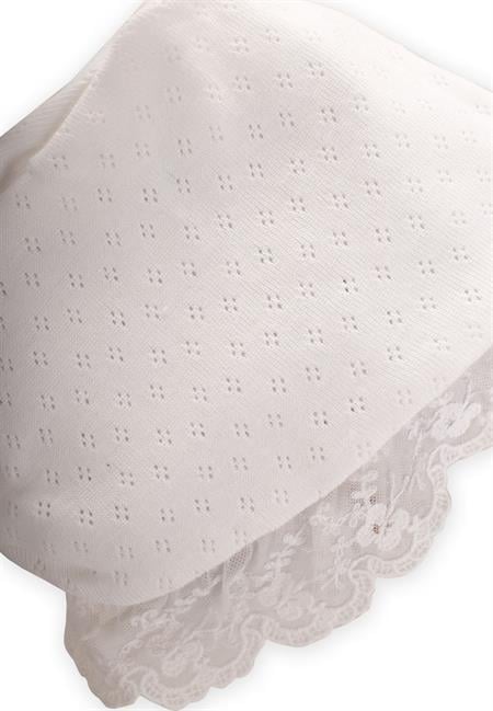 Fistolu Bağlamalı Bebek Şapka 0-1 Yaş Kırık Beyaz