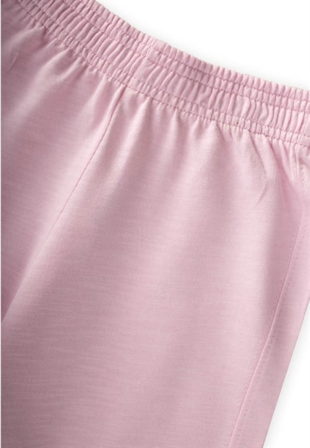 Geniş Kesim Pantolon 4-12 Yaş Pudra Pembe