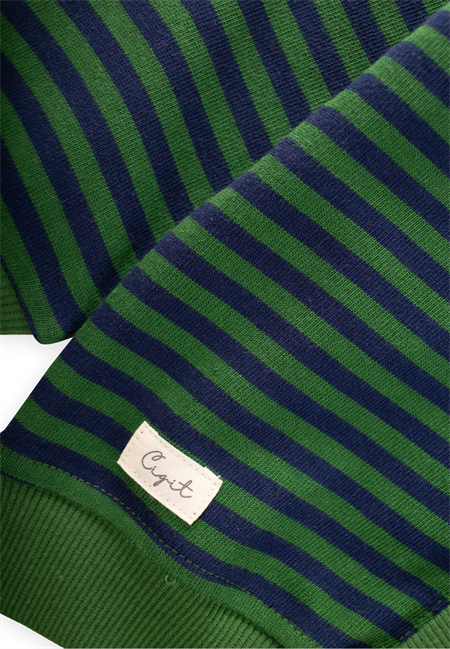 Çizgili Triko Hırka 0-4 Yaş Haki Lacivert