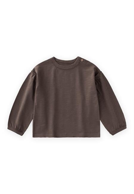 Fırçalı Rustik Uzun Kollu T-Shırt 1-7 Yaş VİZON