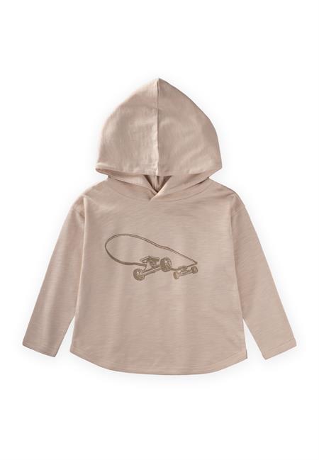 Kapşonlu Uzun Kollu T-Shırt 2-10 Yaş EKRU