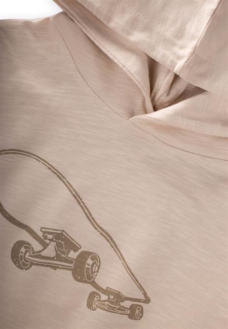 Kapşonlu Uzun Kollu T-Shırt 2-10 Yaş EKRU