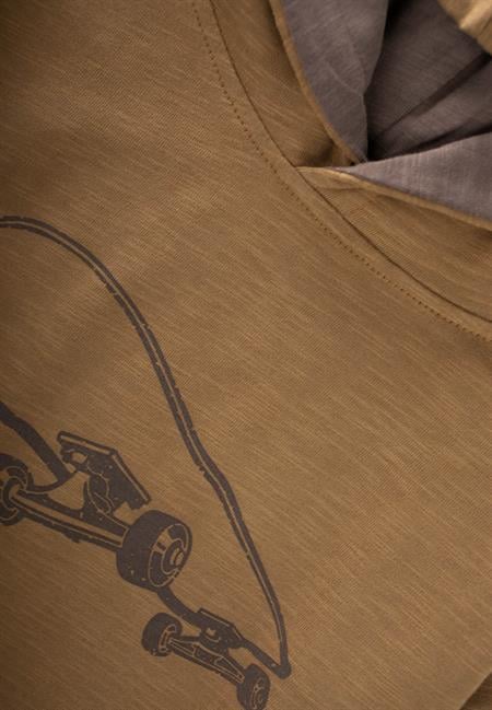 Kapşonlu Uzun Kollu T-Shırt 2-10 Yaş OLİVE