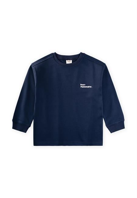 Ağır Kumaş Uzun Kollu T-Shırt 4-12 Yaş Lacivert