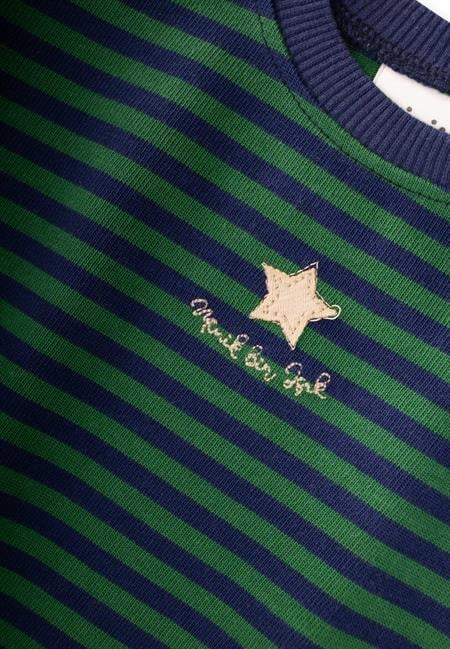 Çizgili Triko Erkek Bebek Takım 0-3 Yaş Haki Lacivert Çizgili