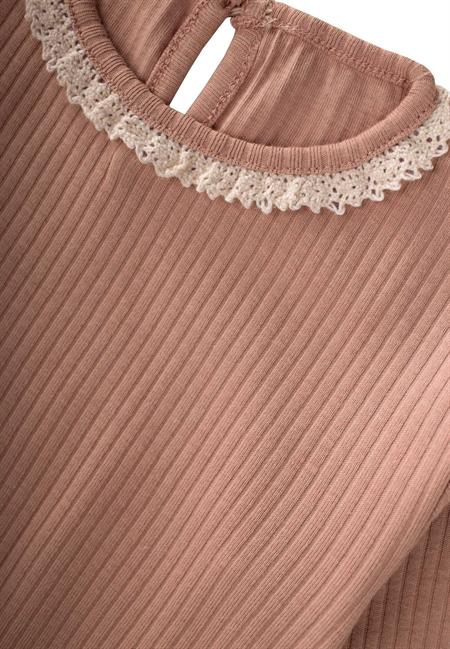 Dantelli Uzun Kollu Mevsimlik Takım 0-3 Yaş A Kahve