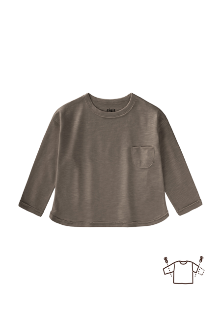 Uzun Kollu Mevsimlik T-Shırt 1-7 Yaş VİZON