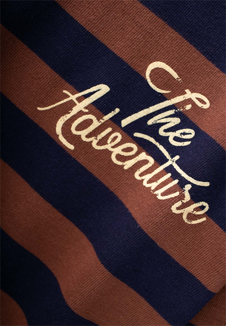 Triko Çizgili Baskılı Takım 2-10 Yaş Kahve Lacivert Çizgili