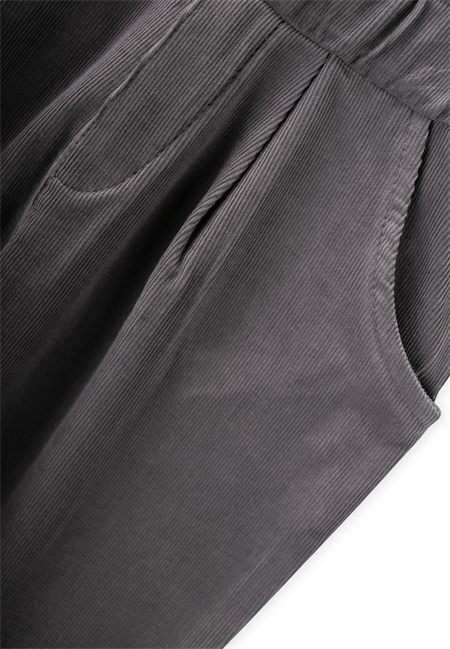 Kadife Boyfriend Pantolon 1-8 Yaş GRİ