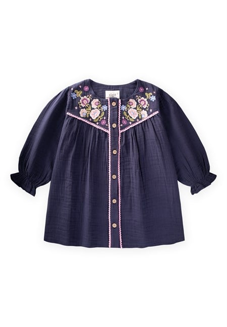 Müslin Elbise 2-10 Yaş Lacivert