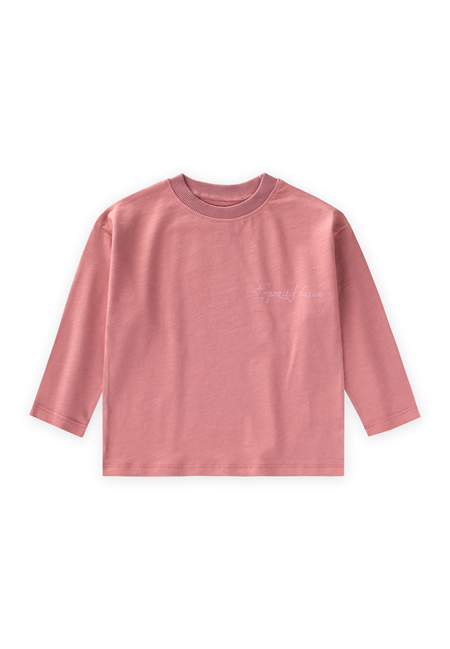 Sloganlı Uzun Kollu T-Shirt 2-10 Yaş K PEMBE
