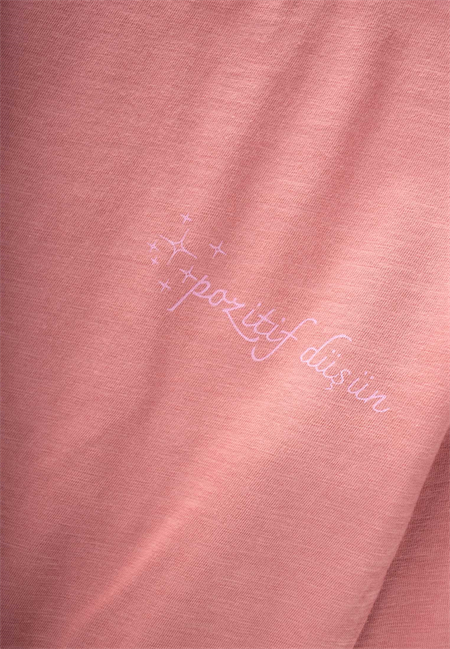 Sloganlı Uzun Kollu T-Shirt 2-10 Yaş K PEMBE